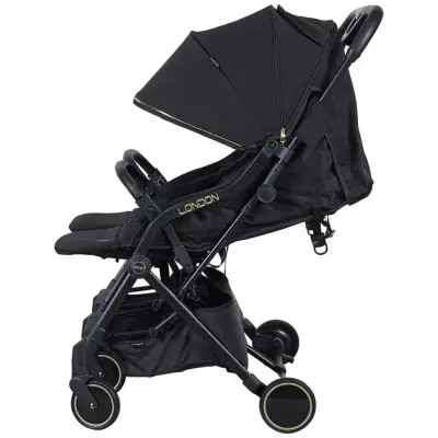 Prego 2236 London Yanyana İkiz Bebek Arabası Siyah - 5