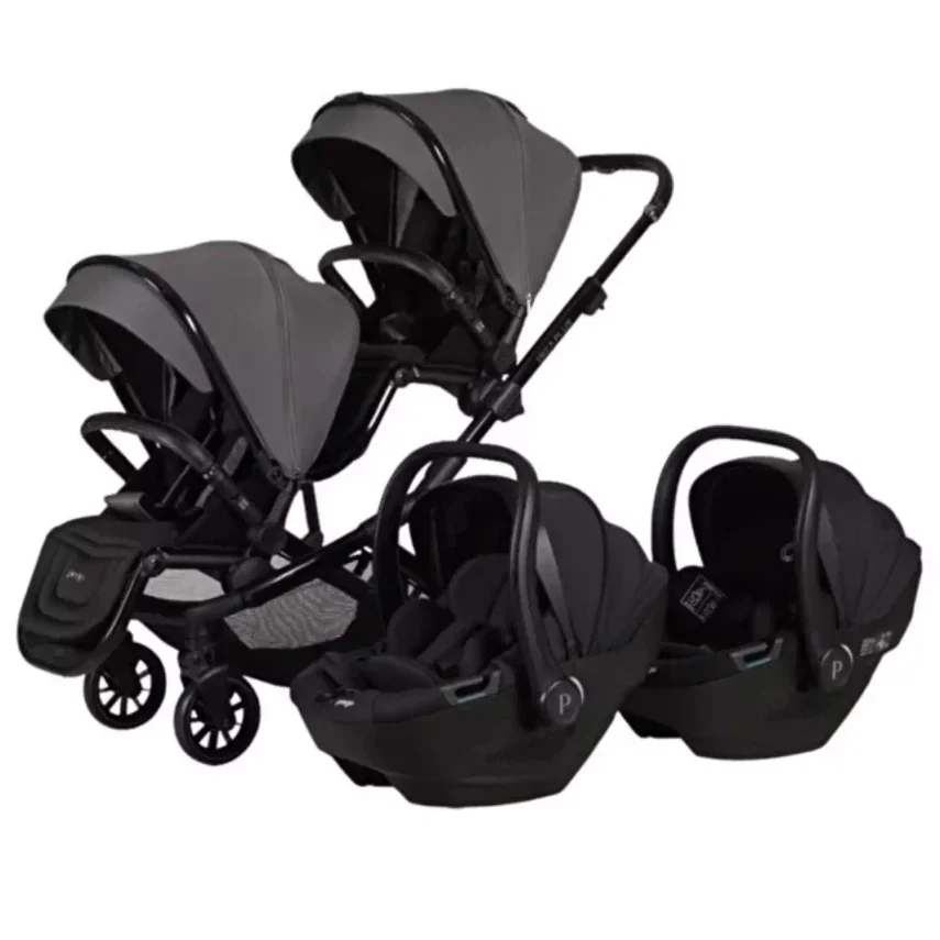 Prego 2420 Ibiza Plus I-Size Travel Sistem İkiz Bebek Arabası Gri - 2