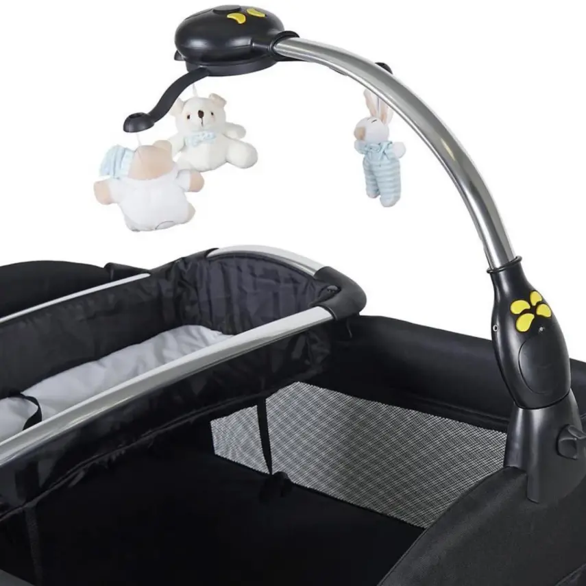 Prego 8060 Elegance Müzikli Işıklı Oyuncaklı Oyun Park 70x110 cm Siyah - 6