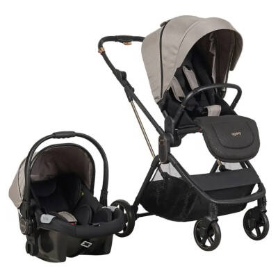 Prego Arteon Çift Yönlü Travel Sistem- Seyahat Sistem Hafif Kolay Katlanabilir Bebek Arabası Bej 2244