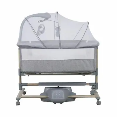 Prego Carmela Anne Yanı Elektrikli Uzaktan Kumandalı Dönenceli Beşik - Gri (1)