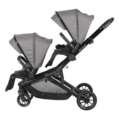 Prego Ibiza Plus Çift Yönlü Travel Sistem İkiz Bebek Arabası Gri 2223 - 3