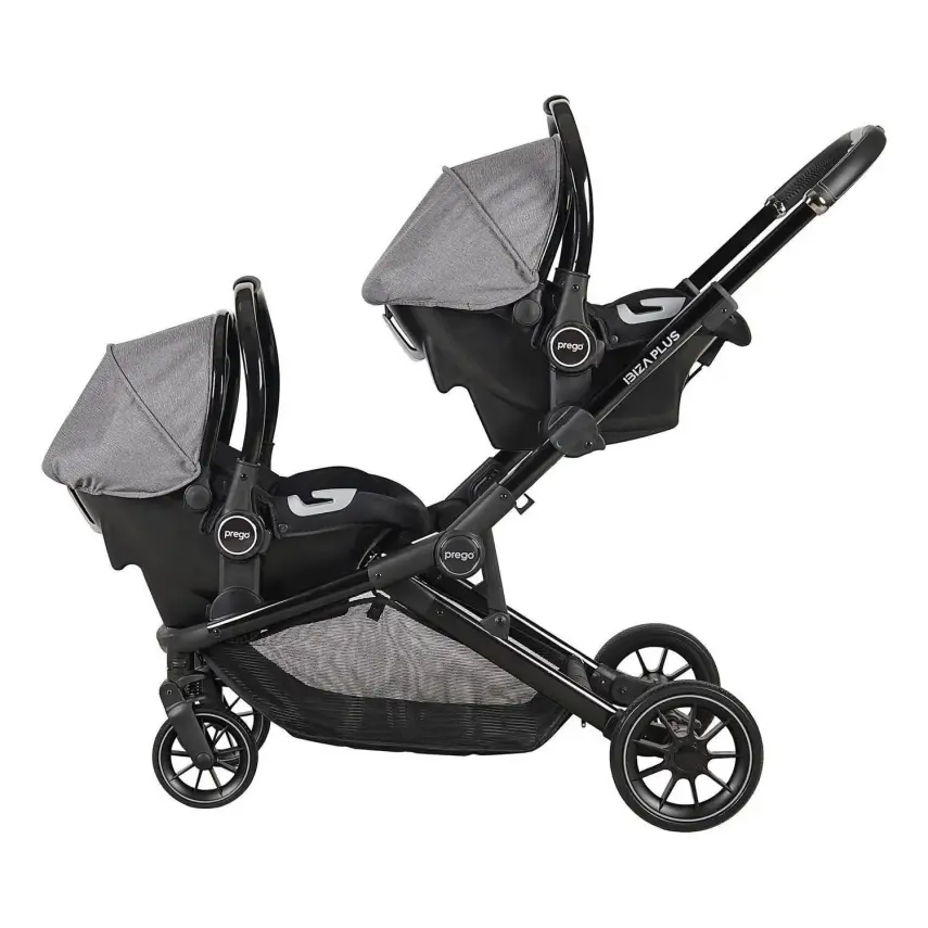 Prego Ibiza Plus Çift Yönlü Travel Sistem İkiz Bebek Arabası Gri 2223 - 6