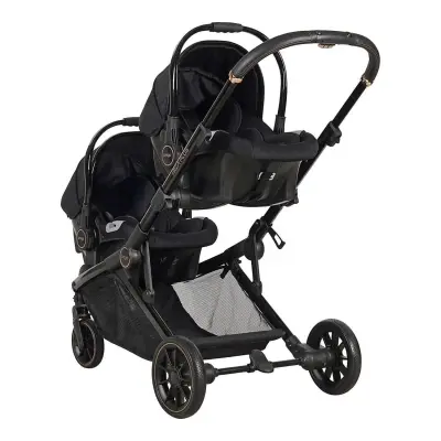 Prego Ibiza Plus Çift Yönlü Travel Sistem İkiz Bebek Arabası Siyah 2223 - 8