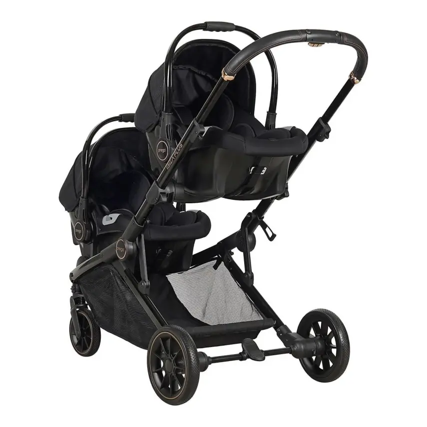 Prego Ibiza Plus Çift Yönlü Travel Sistem İkiz Bebek Arabası Siyah 2223 - 8