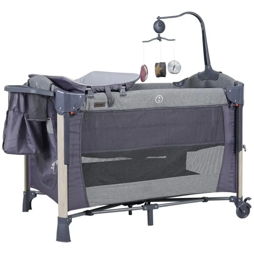 Prego Müzikli, Dönenceli 8062 Elips Anne Yanı Oyun Parkı 70X110 Cm Gri - 1