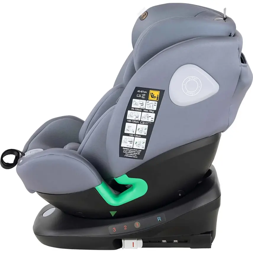 Prego Tronfix 360° Dönebilen Isofixli I-Size Oto Koltuğu 0-36 Kg Gri Q9004 - 9