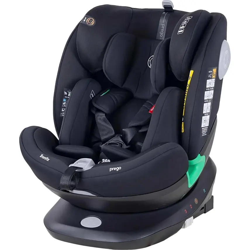 Prego Tronfix 360° Dönebilen Isofixli I-Size Oto Koltuğu 0-36 Kg Siyah Q9004 - 2