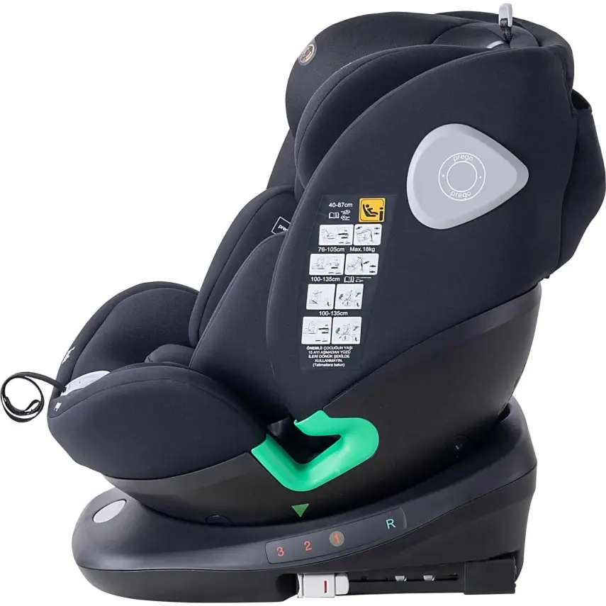 Prego Tronfix 360° Dönebilen Isofixli I-Size Oto Koltuğu 0-36 Kg Siyah Q9004 - 7