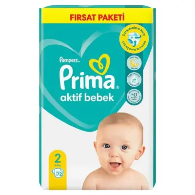 Prima Aktif Bebek Bezi 2 Beden Mini 4-8 kg 72 Adet Fırsat Paketi - 1