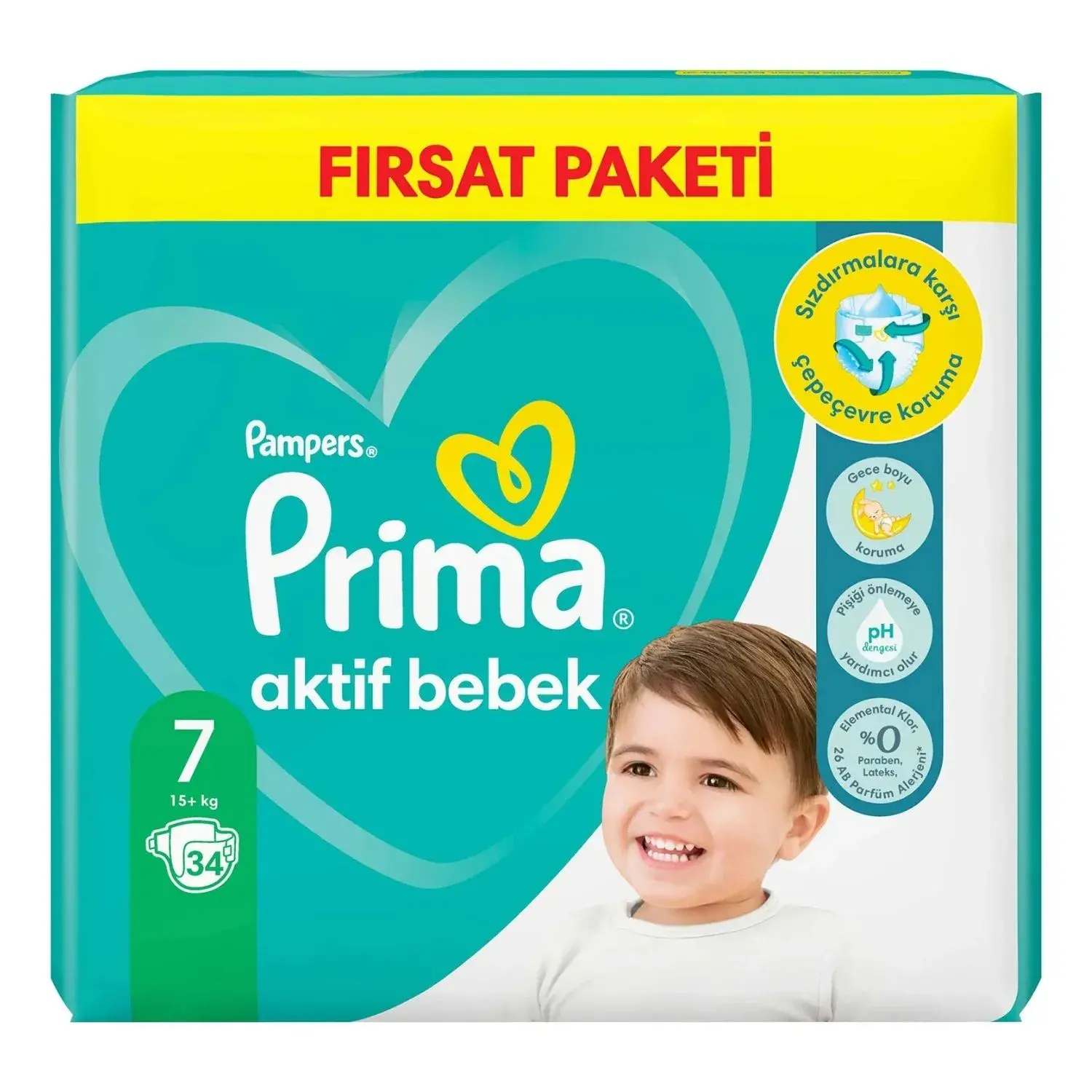 Prima Aktif Bebek Bezi 7 Beden 34lü Fırsat Paket 
