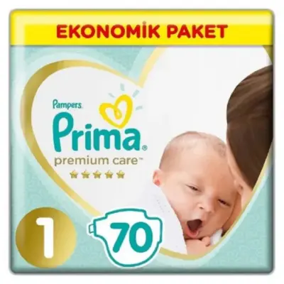 Prima Premium Care Bebek Bezi 1 Beden Yenidoğan 70Li Ekonomik Yenidoğan Islak Mendilli Avantaj Paket (1)