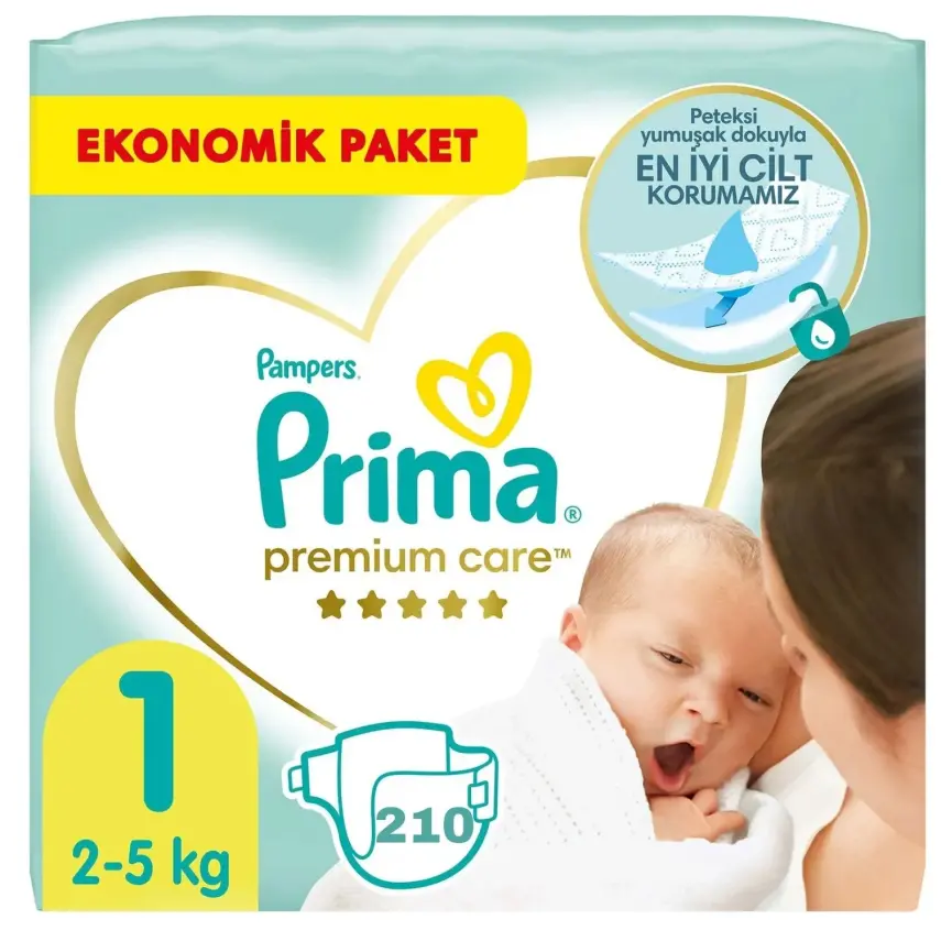 Prima Premium Care Bebek Bezi 1 Beden Yenidoğan Ekonomik Paket 210lu - 8