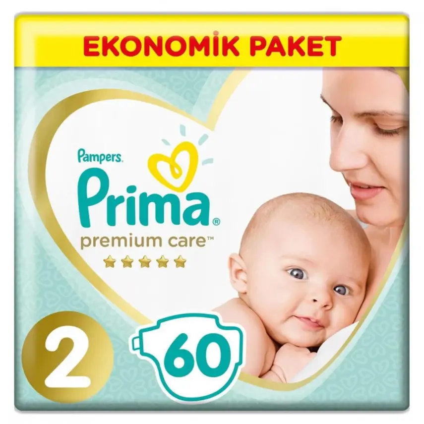 Prima Premium Care Bebek Bezi 2 Beden Mini 4-8 Kg 60lı Ekonomik Paket - 1