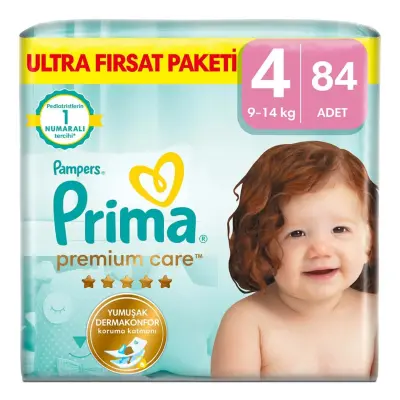 Prima Premium Care Bebek Bezi 4 Beden Maxi 84 Adet Ultra Fırsat Paketi