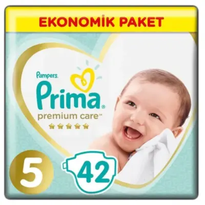 Prima Premium Care Bebek Bezi 5 Beden Juniour 18+ Kg 42Li Ekonomik Bm Care Sensitive Islak Mendilli  (1)