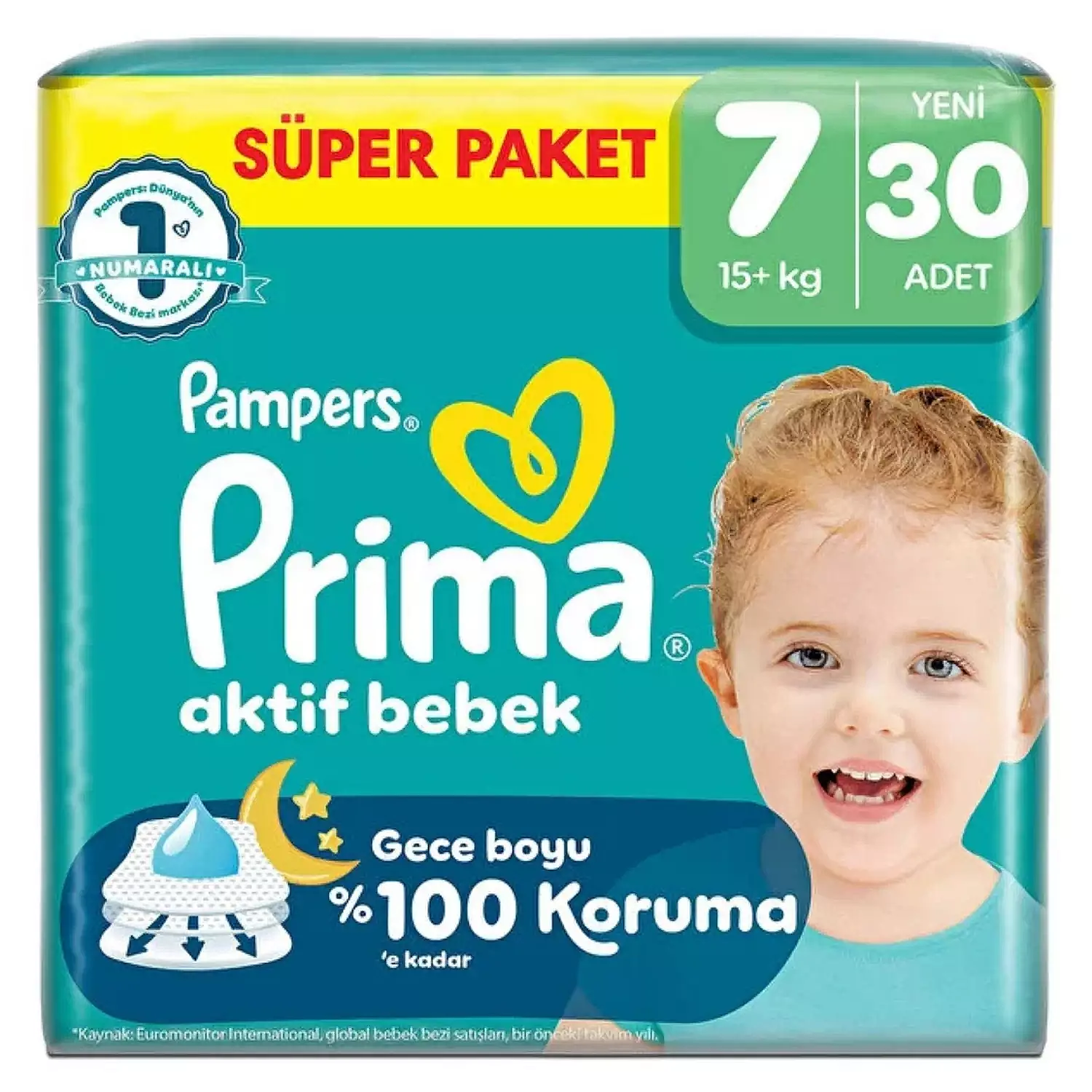 Prima Aktif Bebek Bezi 7 Numara 38 Adet Süper Paket