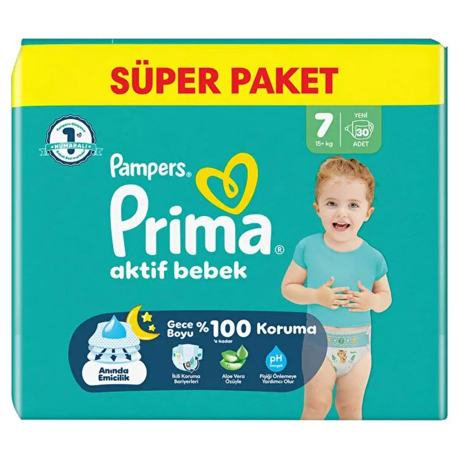 Prima Aktif Bebek Bezi 7 Numara 38 Adet Süper Paket