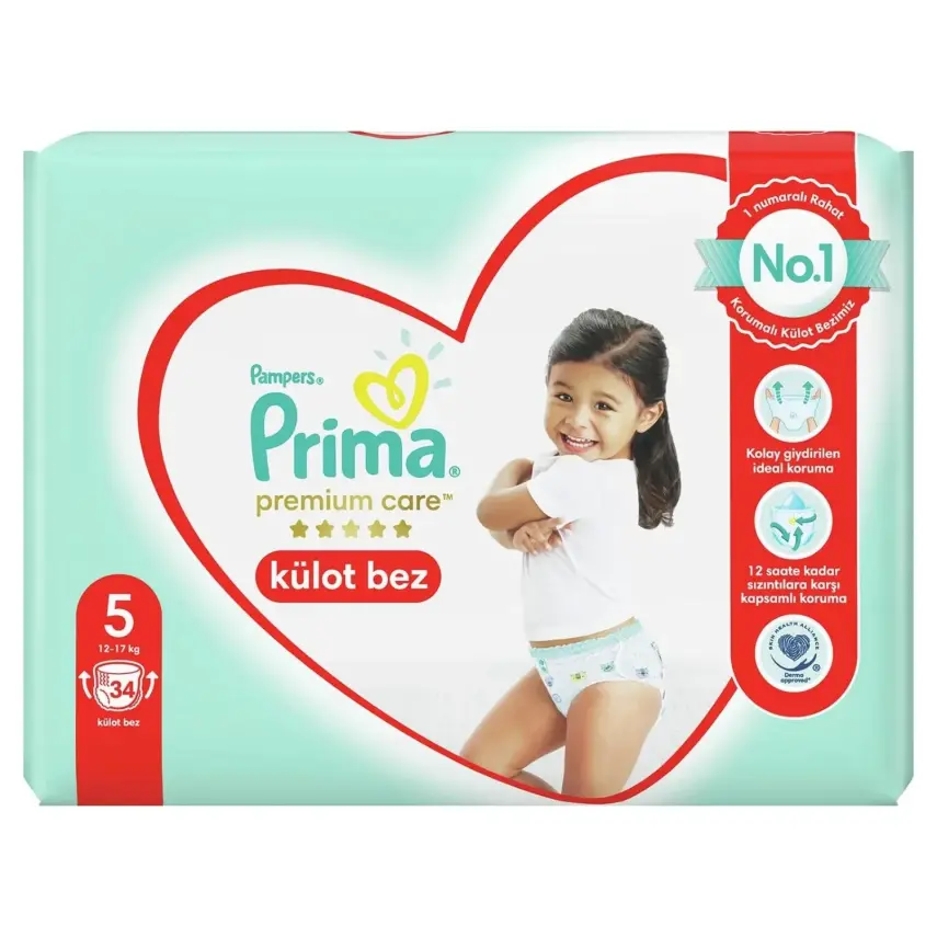 Prima Premium Care Külot Bebek Bezi 5 Beden Junior 12-18 Kg 34lü - 1