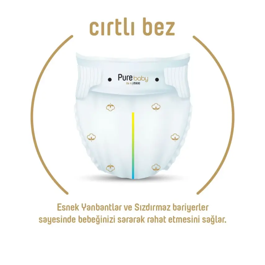 Pure Baby Organik Bebek Bezi 4 Beden Maxi 100lü - 3