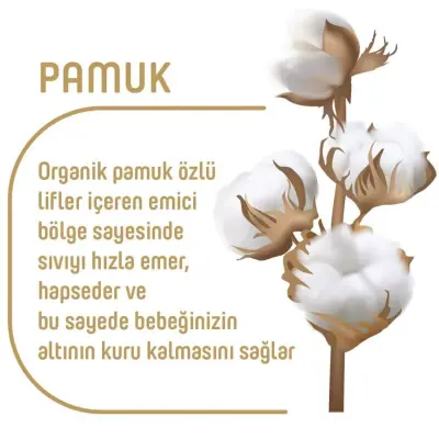 Pure Baby Organik Bebek Bezi 6 Beden XL 60lı Islak Mendil Hediyeli - 8