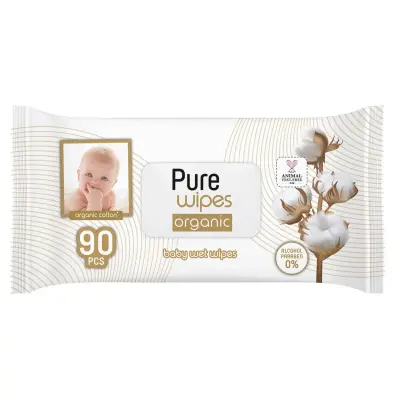 Pure Baby Organik Pamuklu Bebek Islak Havlu 90lı - 20