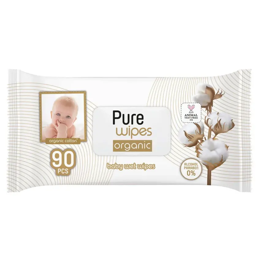 Pure Baby Organik Pamuklu Bebek Islak Havlu 90lı - 20