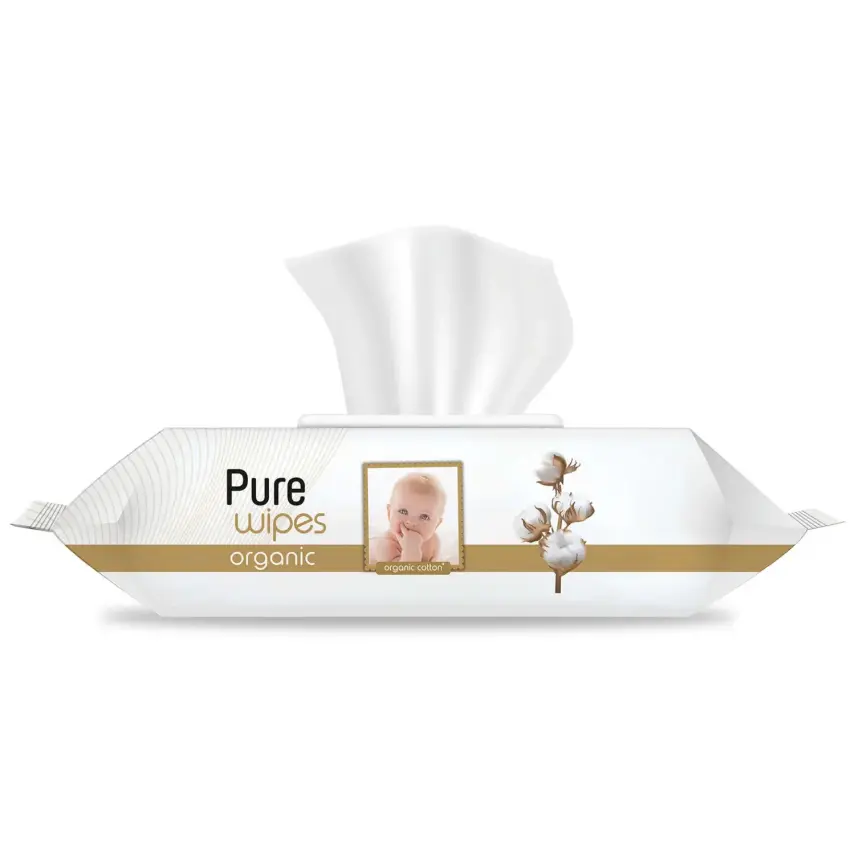Pure Baby Organik Pamuklu Bebek Islak Havlu 90lı - 5
