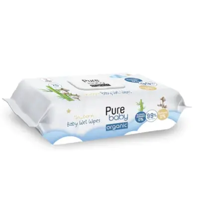 Pure Baby Organik Yenidoğan Islak Havlu 70 Adet - 14
