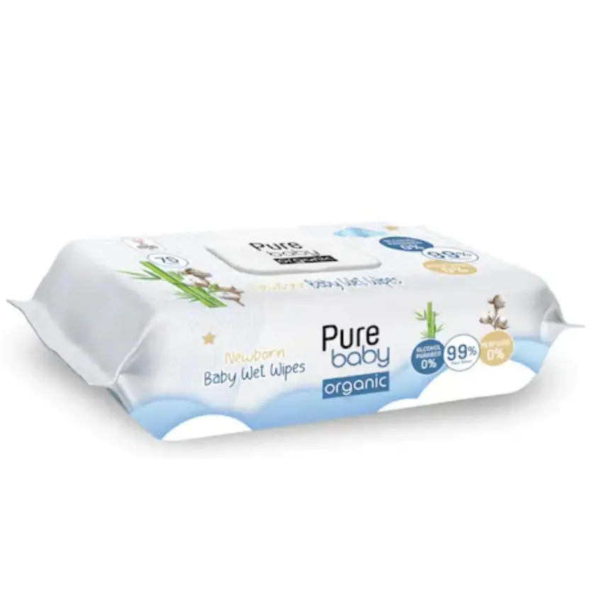 Pure Baby Organik Yenidoğan Islak Havlu 70 Adet - 14