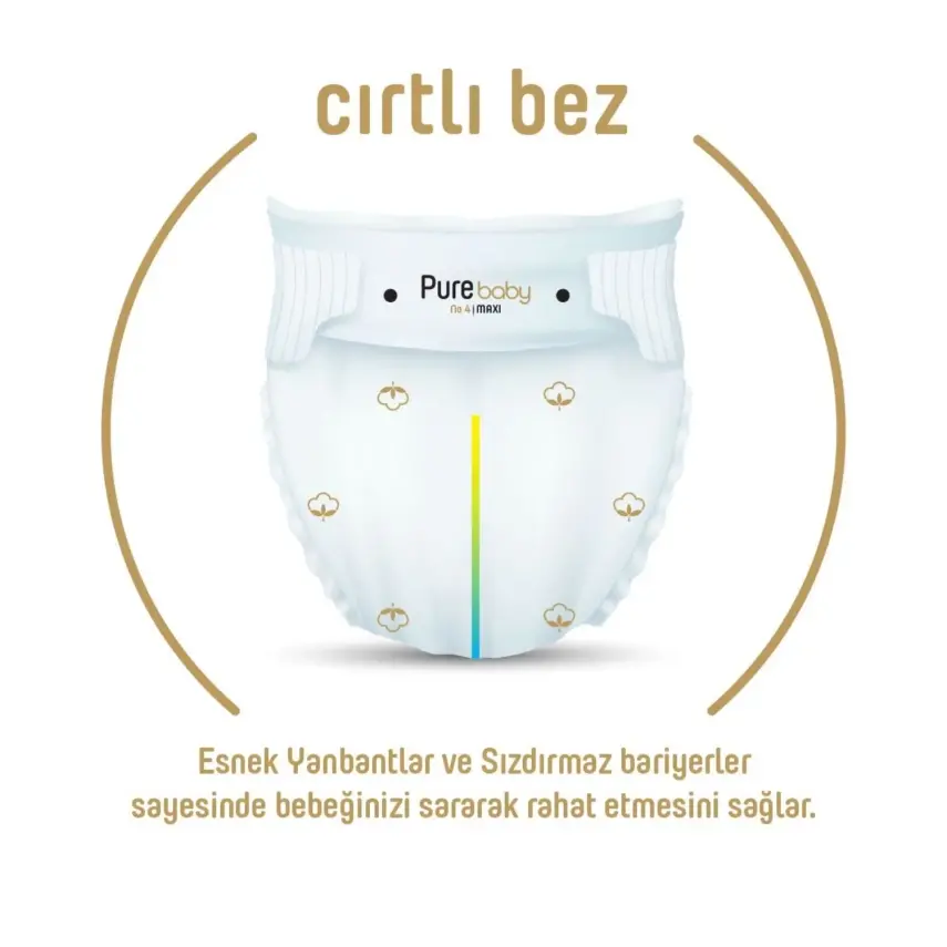 Pure Baby Pamuk Bebek Bezi Yenidoğan 64lü Jumbo Paket - 4