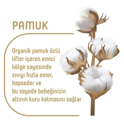 Pure Baby Pamuk Bebek Bezi Yenidoğan 64lü Jumbo Paket - 3