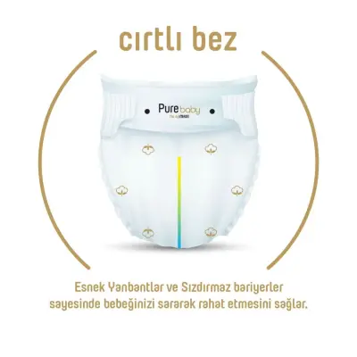 Pure Baby Pamuk Bebek Bezi Yenidoğan 64lü Jumbo Paket - 5