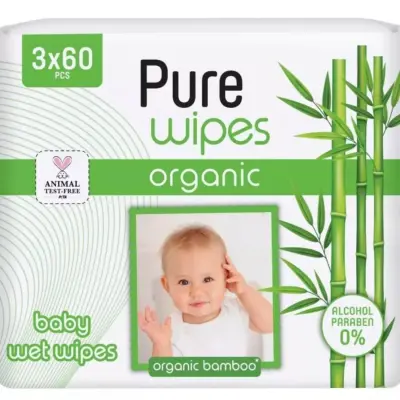 Pure Wipes Bambu Bebek Islak Havlu 3x60lı (1)