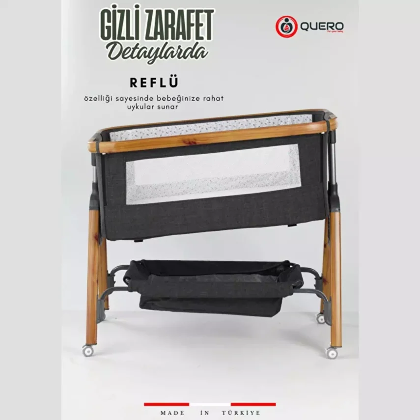 Quero Losa Anne Yanı Beşik 65x105 cm Siyah - 2