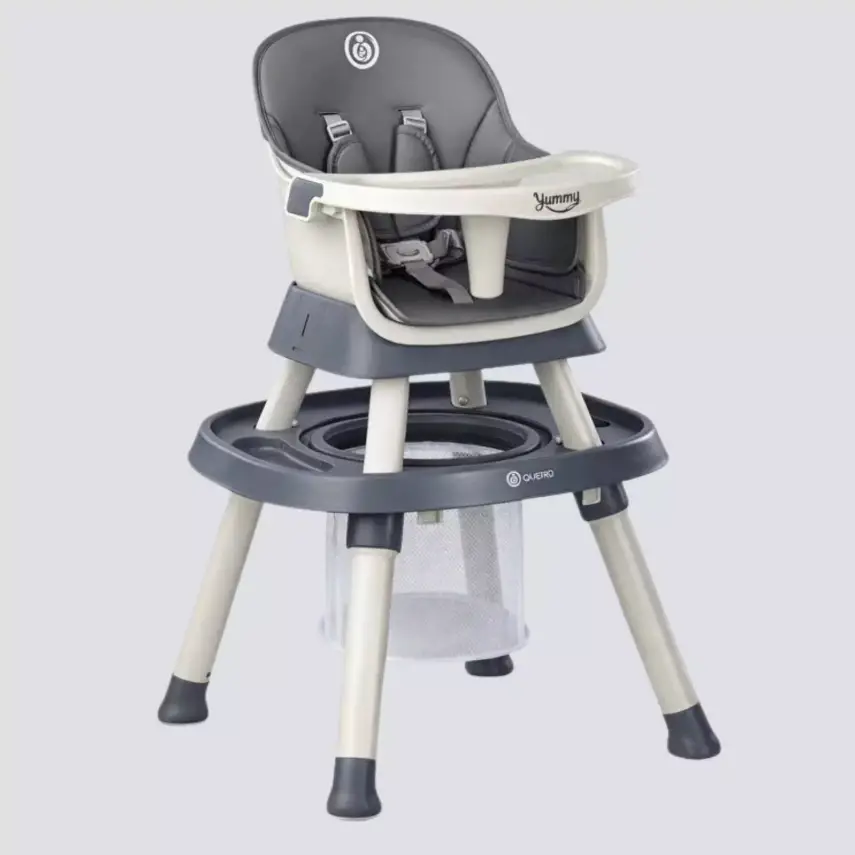 Quero Yummy 12in1 Mama Sandalyesi 12 Özellikli Çalışma ve Oyun Masalı Çok Fonksiyonlu Portatif Mama Sandalyesi Antrasit - 1