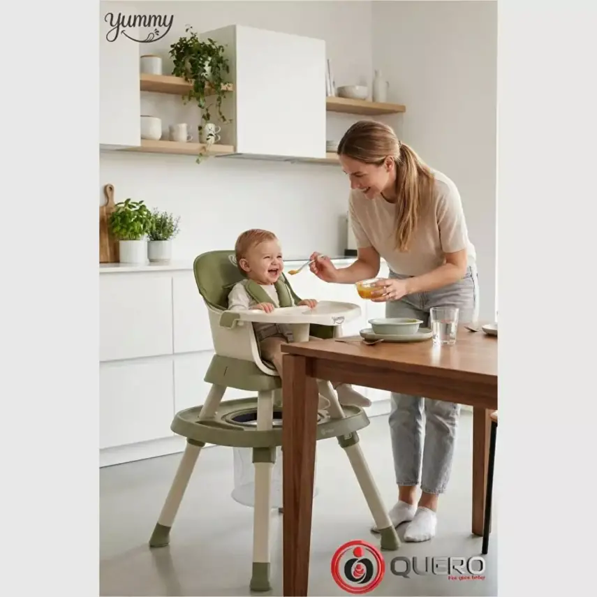 Quero Yummy 12in1 Mama Sandalyesi 12 Özellikli Çalışma ve Oyun Masalı Çok Fonksiyonlu Portatif Mama Sandalyesi Gri - 6