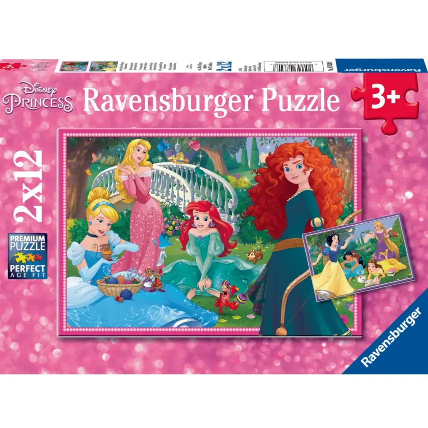Ravensburger 2x12 Parçalı Puzzle WD Princess-076208 - 1