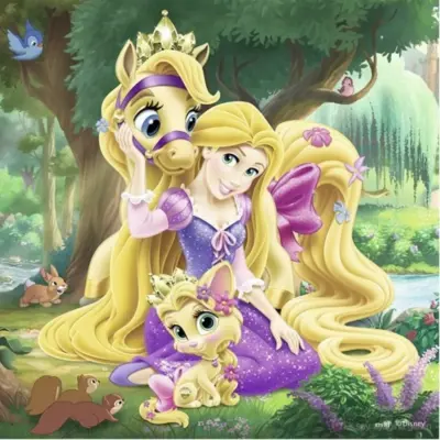 Ravensburger 3x49 Parçalı Puzzle Walt Disney Belle Cinderella Rapunzel-093465 (1)