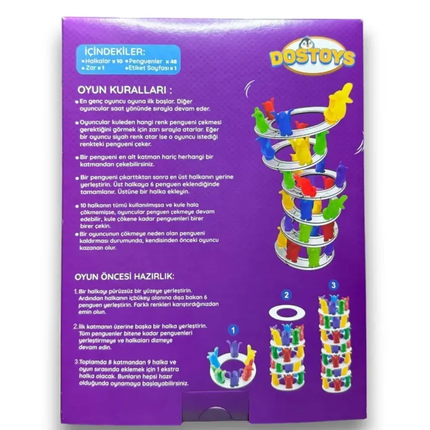 Renkli Penguenler Denge Kule Oyunu - 4