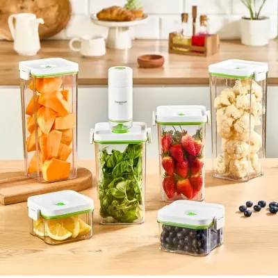 Respiroxhome Vakumlu Saklama Kabı Seti 6lı Şarjlı Otomatik Pompalı - 11