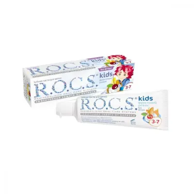 Rocs Kids Florsüz Çocuk Diş Macunu Meyve Külahı 3-7 Yaş