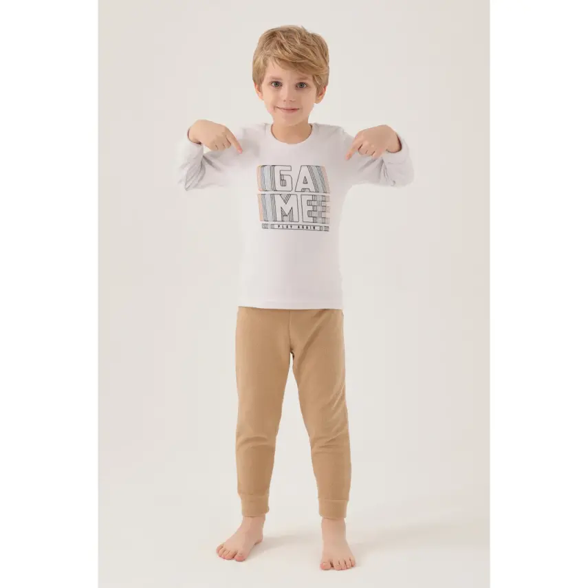 RolyPoly Erkek Çocuk Pijama Takımı Vizon - 3