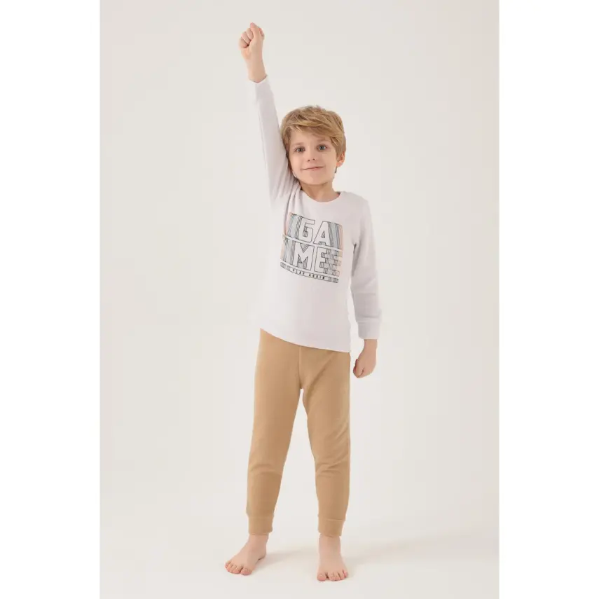 RolyPoly Erkek Çocuk Pijama Takımı Vizon - 12