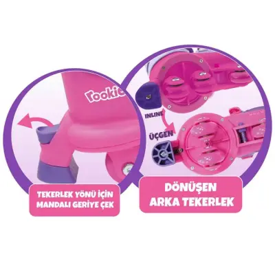 Rookie Ayarlanabilir Dönüşen Tekerlekli 2 In 1 Twisty Paten - Mor - 7