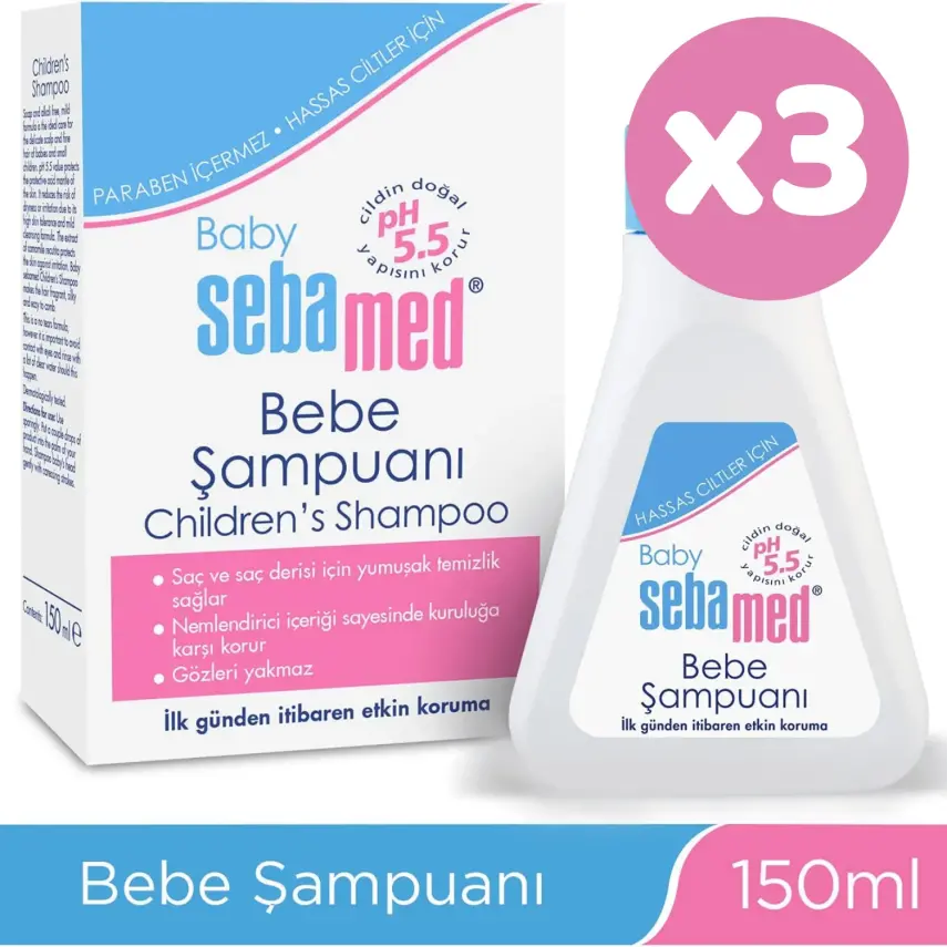 Sebamed Bebek Saç ve Vücut Şampuanı 150 ml x3 - 7