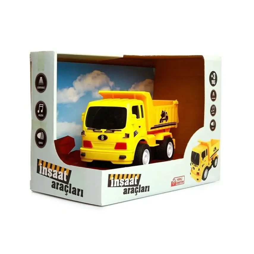 Şehrin İnşaat Araçları Araçları Pilli Sürtmeli Işıklı Kamyon - 4