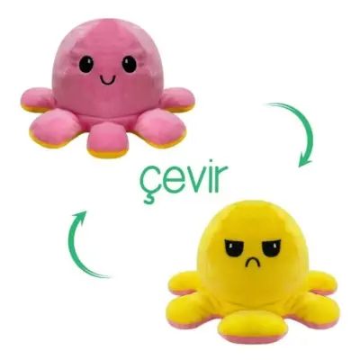 Selay Duygulu Ahtapot Yastık 17 Cm Pembe (1)