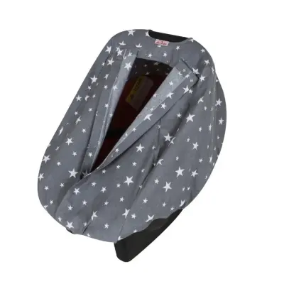 Sevi Bebe Ana kucağı Örtüsü Gri Yıldız - 7