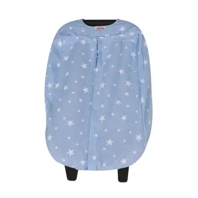 Sevi Bebe Ana Kucağı Örtüsü Mavi Yıldız (1)
